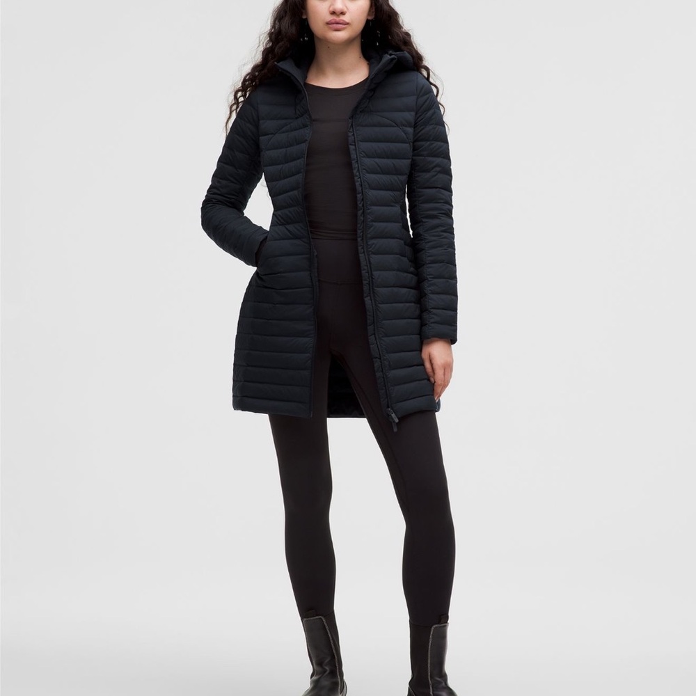 lululemon athletica navy blue Long Puffer Coat with Hood
